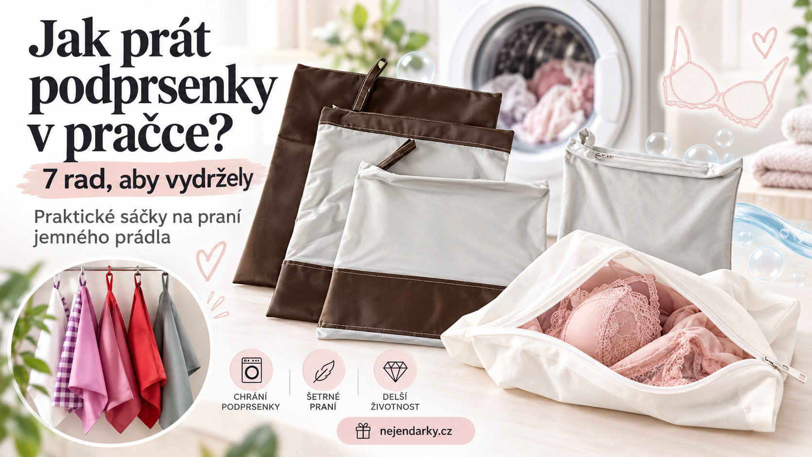 Jak prát podprsenky v pračce? 7 rad, aby vydržely