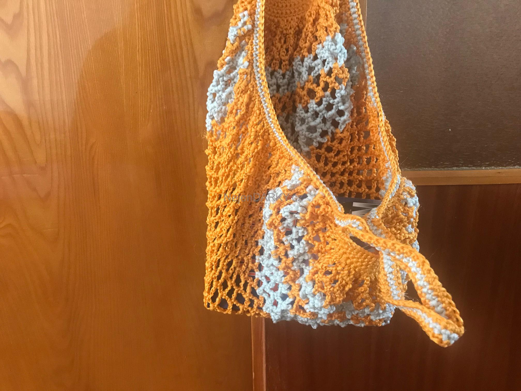 ORIGINÁL Jedinečná taška síťovka oranžovo bílá