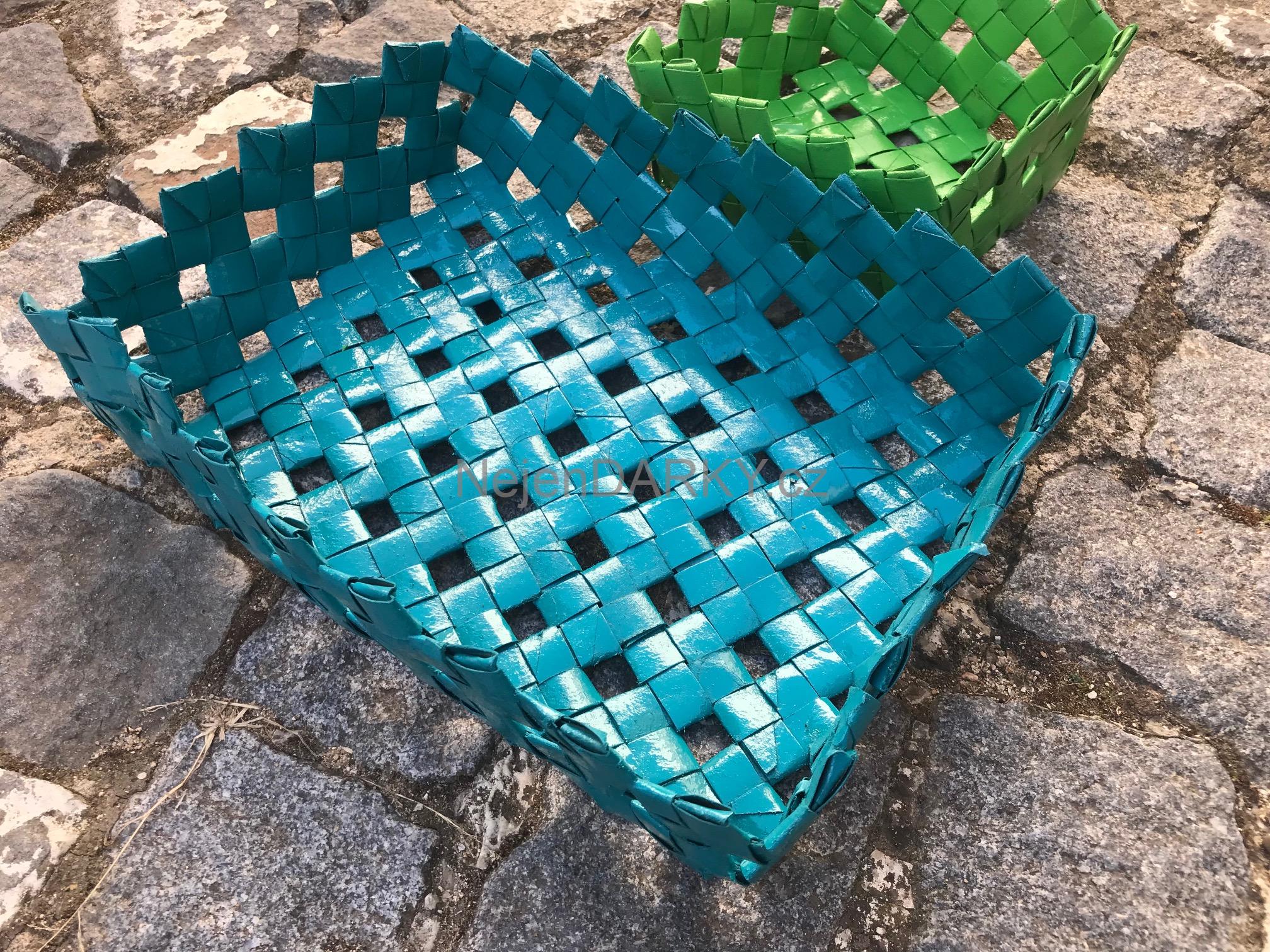 Velký nižší papírový košík - dekorace i praktické využití