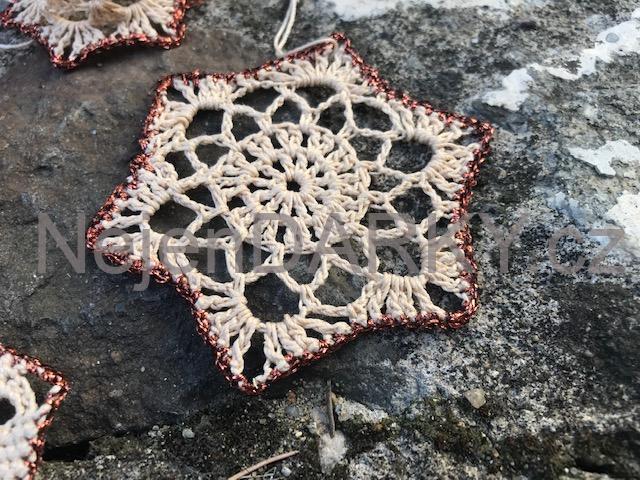 Háčkované ozdoby na stromek - set krémový