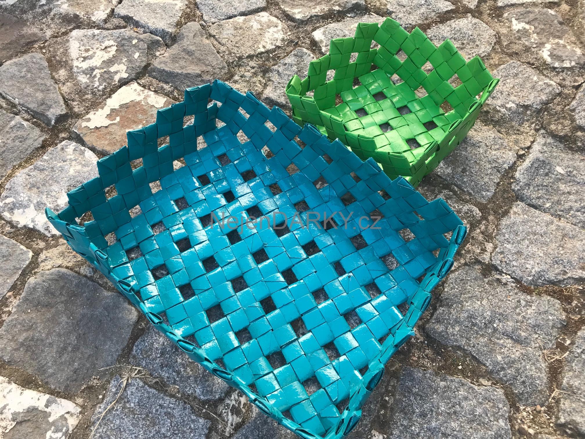 Velký nižší papírový košík - dekorace i praktické využití