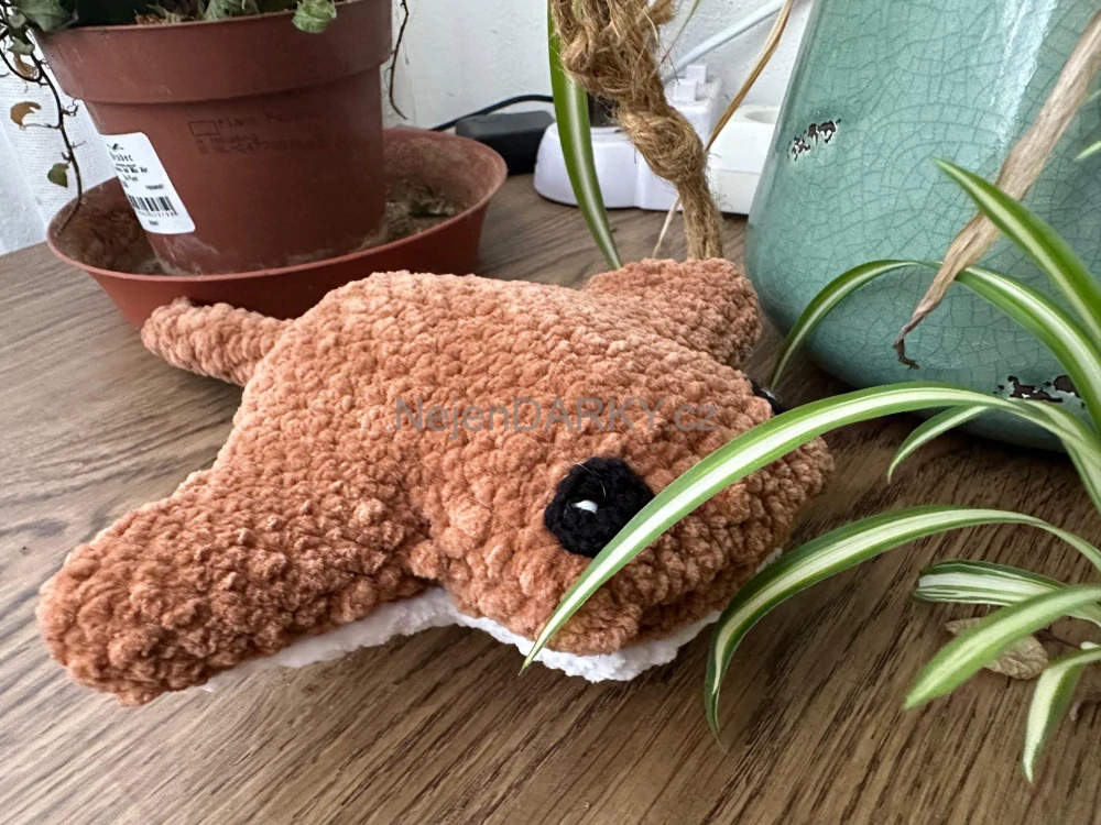 Plyšový rejnok - hnědý