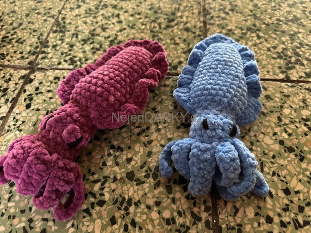 Originální hračka hebká sépie - fialová