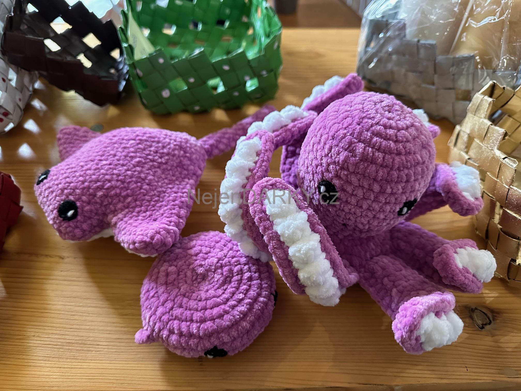 Plyšový rejnok - fialový