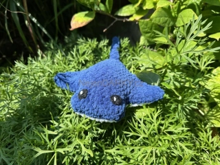 Plyšový rejnok - tmavě modrý