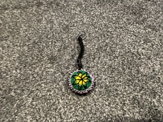 Přívěsek ke klíčům nebo na batoh - zdobené kolečko