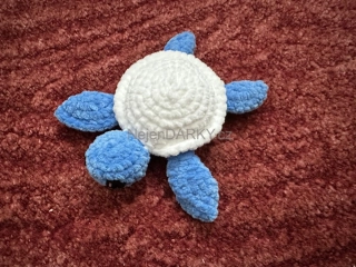 Roztomilá hebká želvička - modrobílá